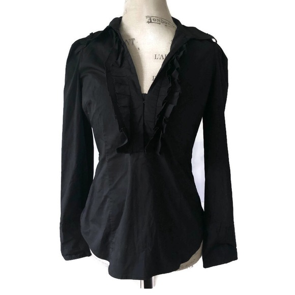 New York & Company Tops - 🐰 New York & Company Stretch Black Ruffle